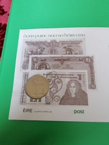 1990 Irish One Punt Coin And Stamp Cover