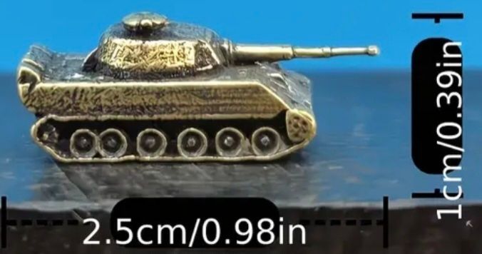Miniature brass German panther tanks (4) aprox scale 1/350- 1/400 .