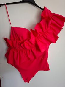 Zara One Shoulder Ruffle Top