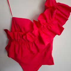 Zara One Shoulder Ruffle Top