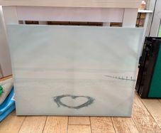 Beautiful Driftwood Beach Heart Canvas Wall Art