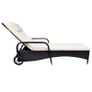 Sun Lounger with Wheels Poly Rattan Black Image 2