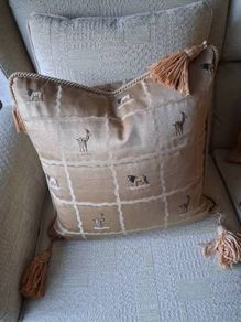 Beautiful Unused Cushion Cover with Gold Tassels