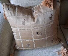 Beautiful Unused Cushion Cover with Gold Tassels