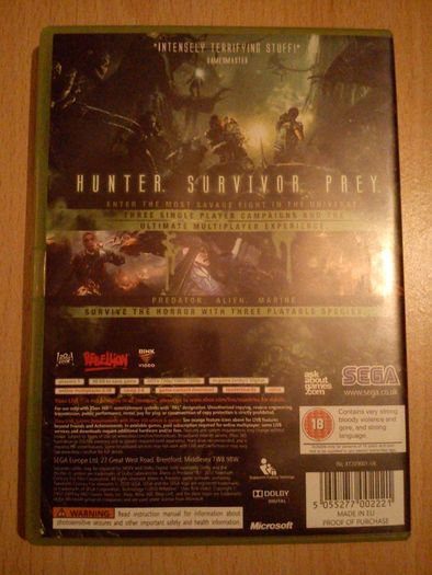 Aliens VS Predator (Xbox 360