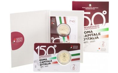Italy 2 Euro Commemorative Coin 2021 - Rome. Coincard. BU