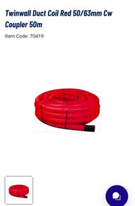 40m red 65mm twin wall ducting