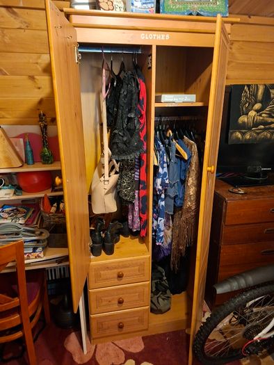 Pine Wardrobe and Bedside Locker