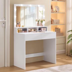 White LED Dressing Table with Mirror, Hollywood Lights