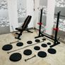 Workout Set Adjustable Rack Bench Weights Barbell Dumbbells Image 2
