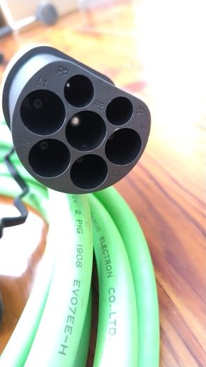 Type 1 to Type 2 EV charging cable -5-metre -green