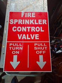Lot of 2 Signs Fire Control Valve and a Bait Sign Measurements in the Photos, Postage available or Collection