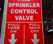 Lot of 2 Signs Fire Control Valve and a Bait Sign Measurements in the Photos, Postage available or Collection