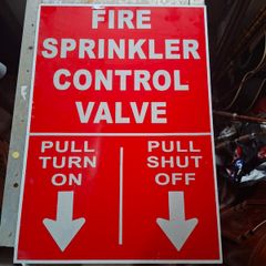 Lot of 2 Signs Fire Control Valve and a Bait Sign Measurements in the Photos, Postage available or Collection