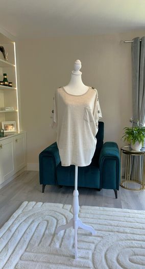 Brand-new Beige Short Sleeved Top