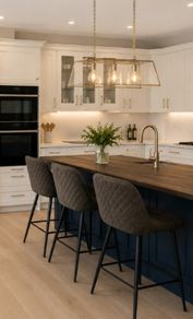Polished Chrome & Glass 3-Light Box Pendant Fitting / Island Light