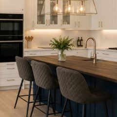 Polished Chrome & Glass 3-Light Box Pendant Fitting / Island Light
