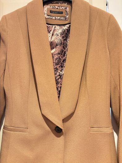 Long camel coloured blazer jacket