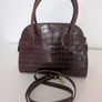 Brown Leather Bag - Crocodile effect Image 3