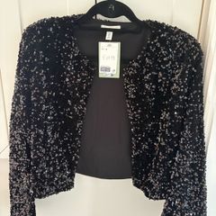 Black sequin short jacket H+M