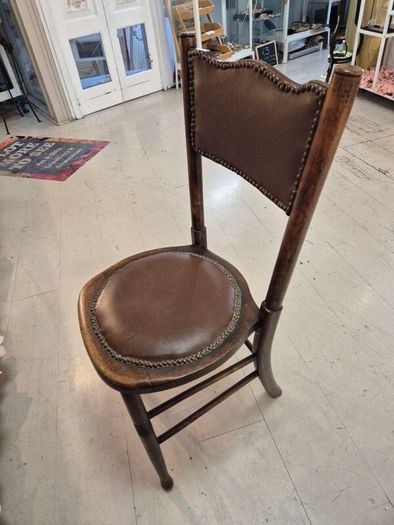 Small Antique beechwood walnut stained  small bistro chair circa 1910