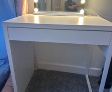 Ikea Micke dressing table with LED mirror and drawer organiser
