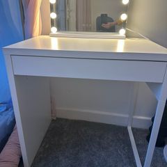 Ikea Micke dressing table with LED mirror and drawer organiser