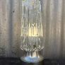 Retro Vintage mid-century 1960s Set of 2 Rocky Ice Glass Dome Table Lamps, Chrome Base, German Mid-Century Image 3