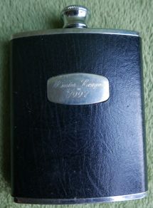 Vintage Black Leather Hip Flask