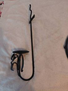 cast iron mirror and candle holder set