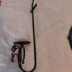 cast iron mirror and candle holder set