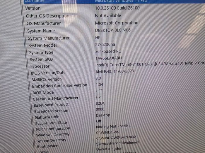 HP 27" AIO All in One Computer Windows 11 8GB 500GB Webcam