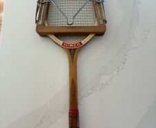 Vintage HIMCO Seven Star Model Wooden Tennis Racket with Original Wooden Press - 1960s/70s