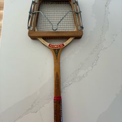 Vintage HIMCO Seven Star Model Wooden Tennis Racket with Original Wooden Press - 1960s/70s
