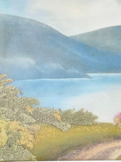 Irish tweed and oil on Board by K.C. Colohan