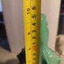 Hindu gods, Chinese gods stamped on base and back Name of Buddha: Guan Yin Buddha statue, jade colour, lap width 18 CM. 25 CM. Tall Image 2
