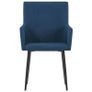 Dining Chairs with Armrests 6 pcs Blue Fabric Image 3
