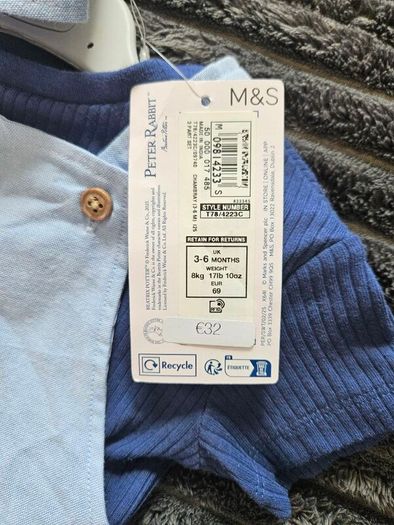 M&S Peter Rabbit Dungarees Set with Hat