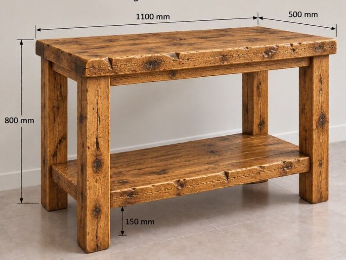Handmade Rustic Wood Bathroom Vanity Unit