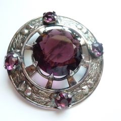 Huge vintage silver tone Scottish Celtic brooch