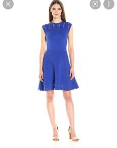Ted Baker Zaralie Jacquard panel Skater Dress UK 12
