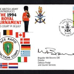 1994 Great Britain Illustrated Cover of The British Army Introduces The 1994 Royal Tournament Earls Court 19-30 July signed by MA Browne Director Defence Postal and Courtiers Services