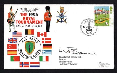 1994 Great Britain Illustrated Cover of The British Army Introduces The 1994 Royal Tournament Earls Court 19-30 July signed by MA Browne Director Defence Postal and Courtiers Services