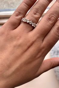Lab Diamond 925 Silver Multi Shape Half Eternity Band Ring