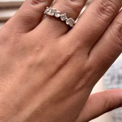 Lab Diamond 925 Silver Multi Shape Half Eternity Band Ring