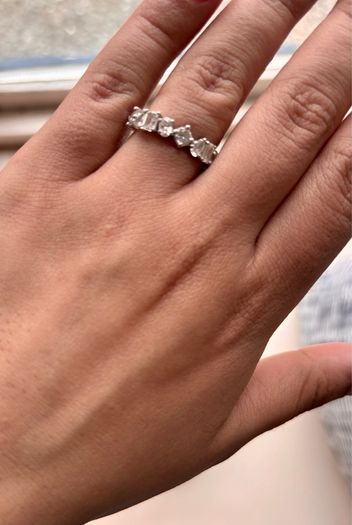 Lab Diamond 925 Silver Multi Shape Half Eternity Band Ring