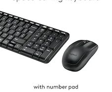 MK220 Compact Wireless Keyboard and Mouse Combo for Windows, 2.4 GHz Wireless with Unifying USB-Receiver, Wireless Mouse, 24 Month Battery Life, PC/Laptop, QWERTY UK English Layout - Black