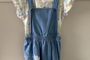 M&amp;S 2 piece denim pinafore &amp; floral tshirt
