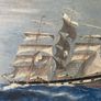 oil on board Vintage 1926 British School Marine Oil Painting Full-Rigged Sailing Ship in Rough Seas, Signed H.T.M.L. Image 4