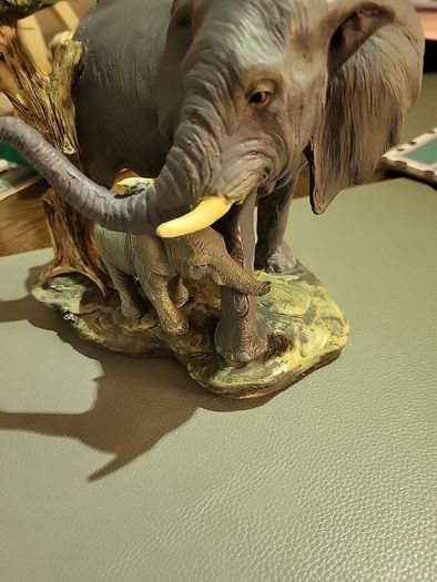 Elephant and calf ornament